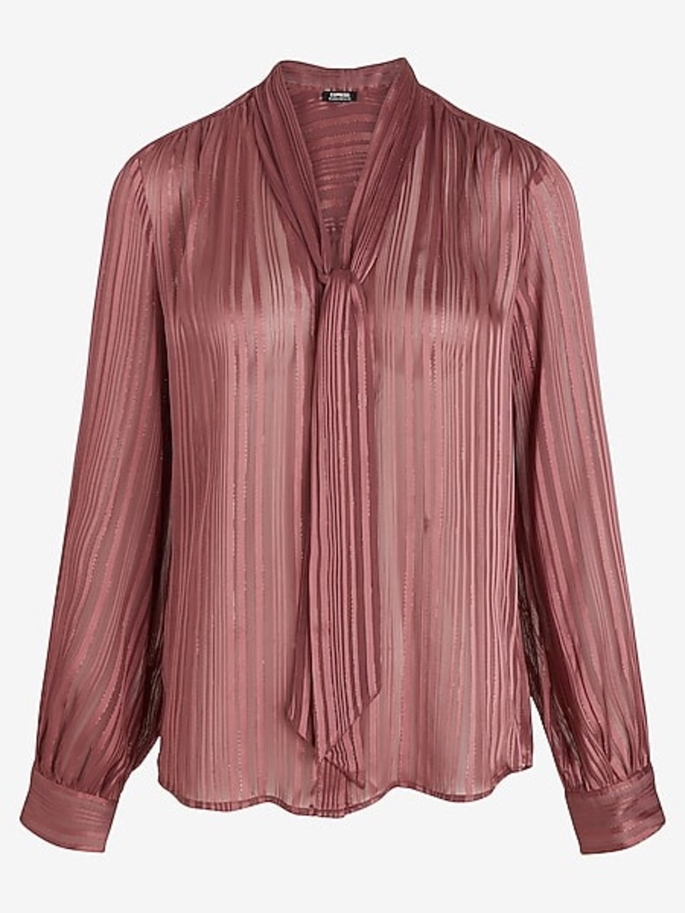 Express Slim metallic striped tie neck portofino shirt - Picture 5 of 8